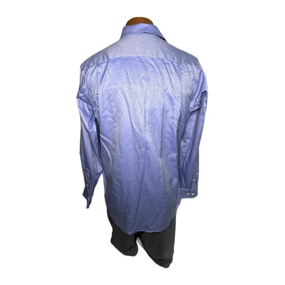 Pronto Uomo Blue Fitted No Iron Men’s Dress Shirt, Medium, 15.5, Pre-owned - Picture 2 of 5